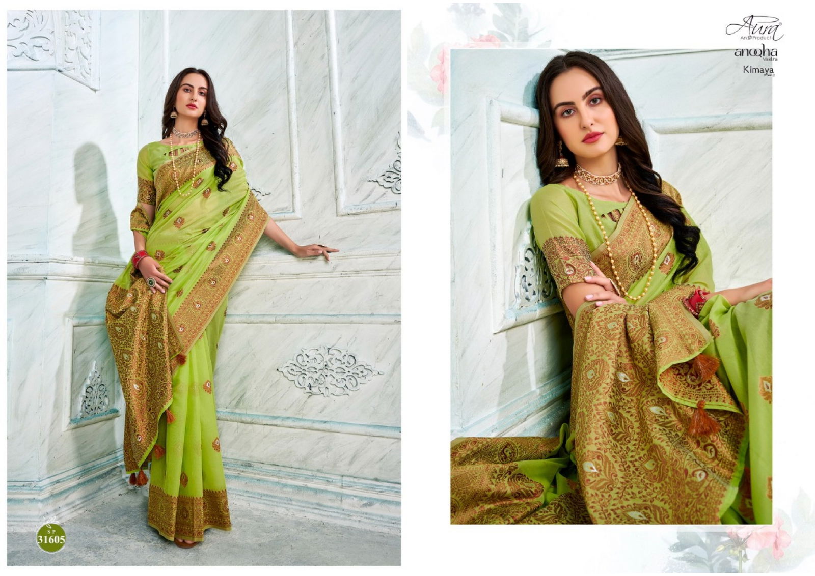 Kimaya Vol 2 By Aura Party Wear Sarees Catalog
